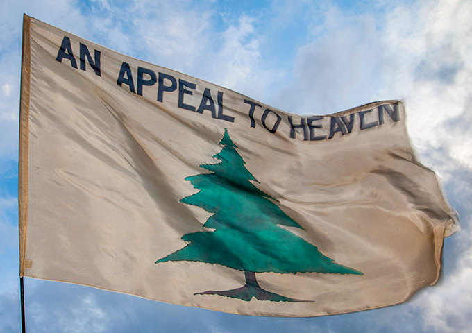 ‘An Appeal to Heaven’ silk banner in use