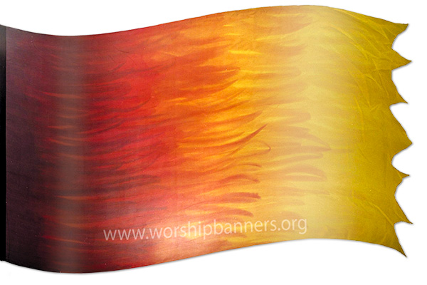 The design ‘Holy Fire’ in hand-crafted silk