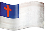 Hand painted silk: Christian Flag Design
