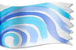 Hand painted silk: Tsunami Waves of Peace Design